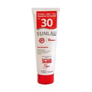 Protetor Solar Sunlau Fator 30 UVA UVB com Repelente 120 g